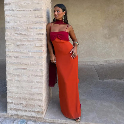 Robe Maxi Color Block — Fines Bretelles