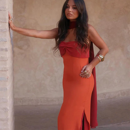 Robe Maxi Color Block — Fines Bretelles