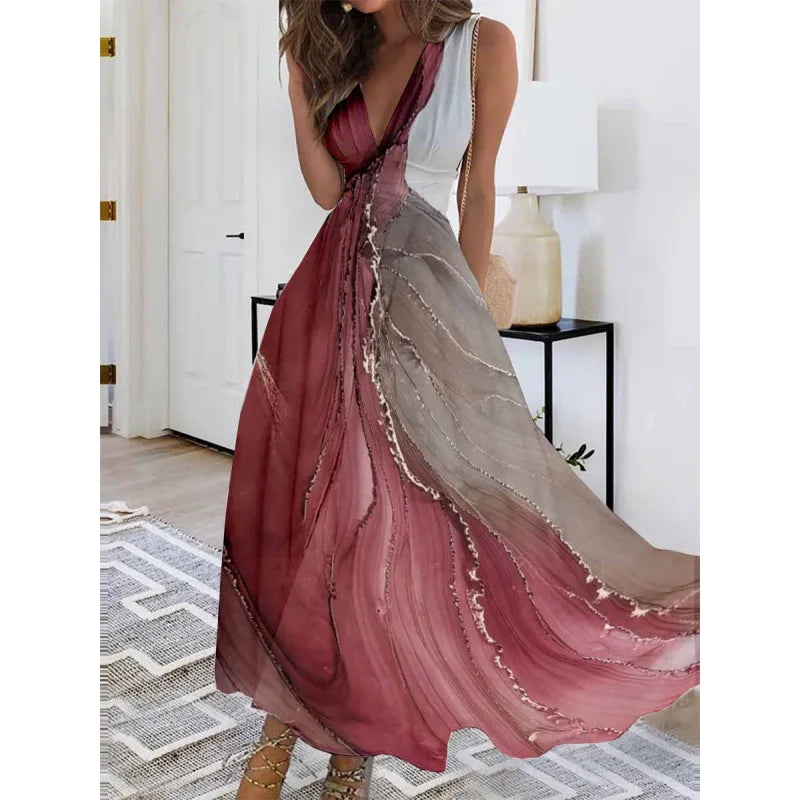 Robe Longue Fleurie — Taille Haute