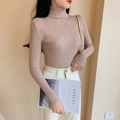 Pull Nora — Maille Côtelée à Col Roulé
