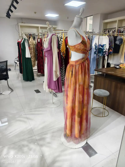 Robe Longue Fleurie en Tulle — Col Licou