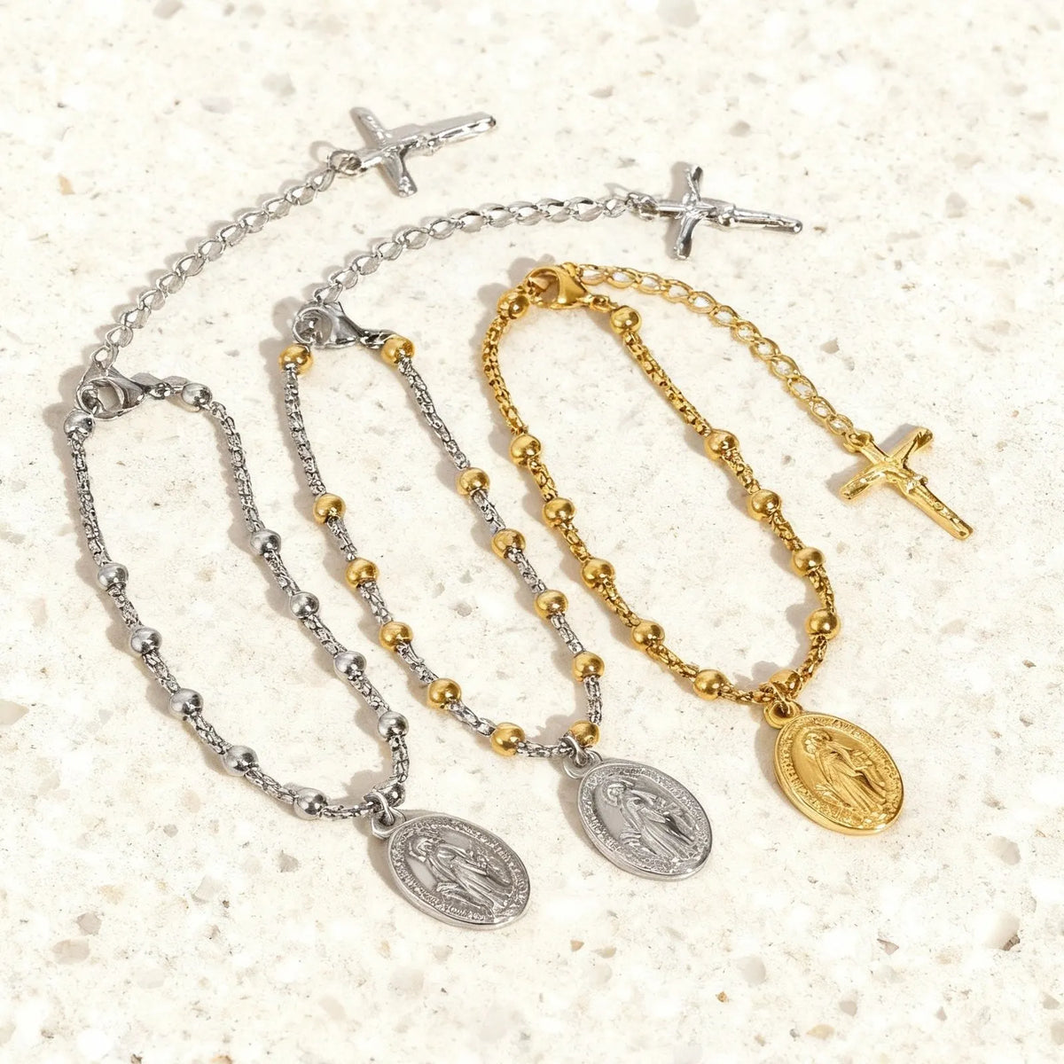 Bracelet Croix Foi — Acier Inoxydable