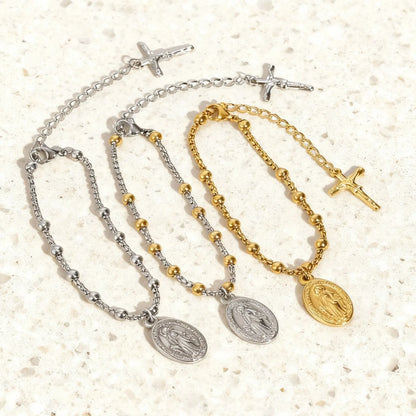 Bracelet Croix Foi — Acier Inoxydable