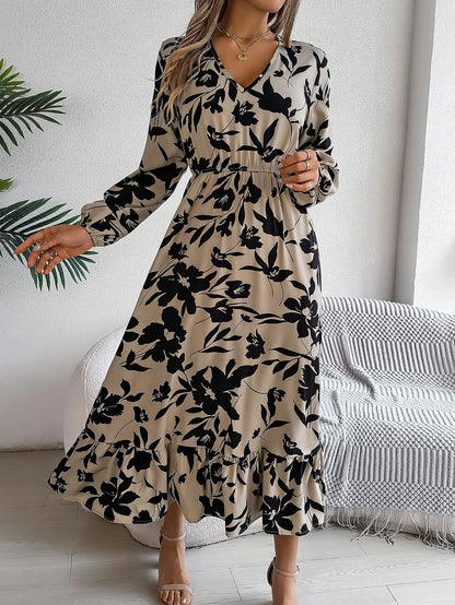 Robe Midi Fleurie — Froncée