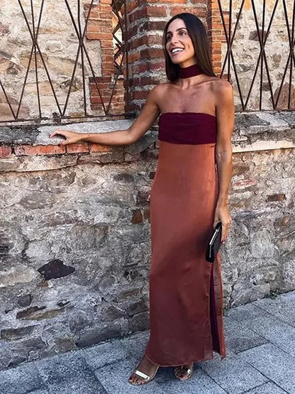 Robe Maxi Color Block — Fines Bretelles