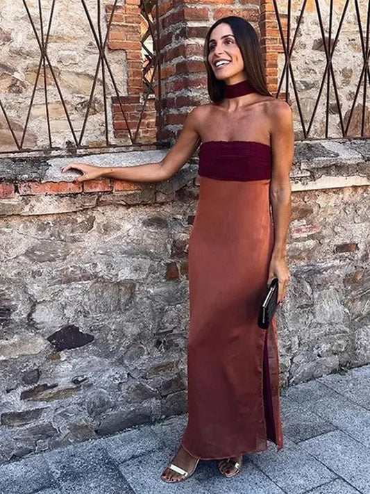 Robe Maxi Color Block — Fines Bretelles