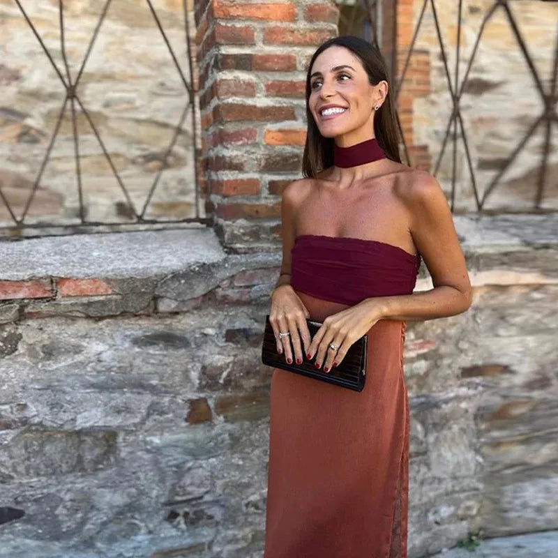 Robe Maxi Color Block — Fines Bretelles
