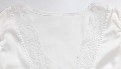 Top Elena — Satiné à Col V