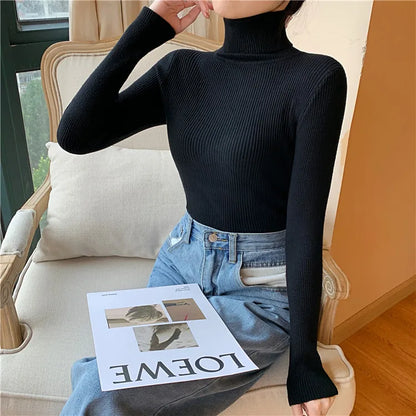 Pull Nora — Maille Côtelée à Col Roulé