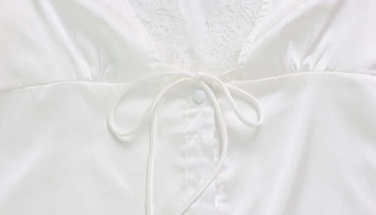 Top Elena — Satiné à Col V