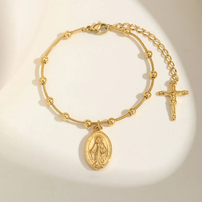 Bracelet Croix Foi — Acier Inoxydable