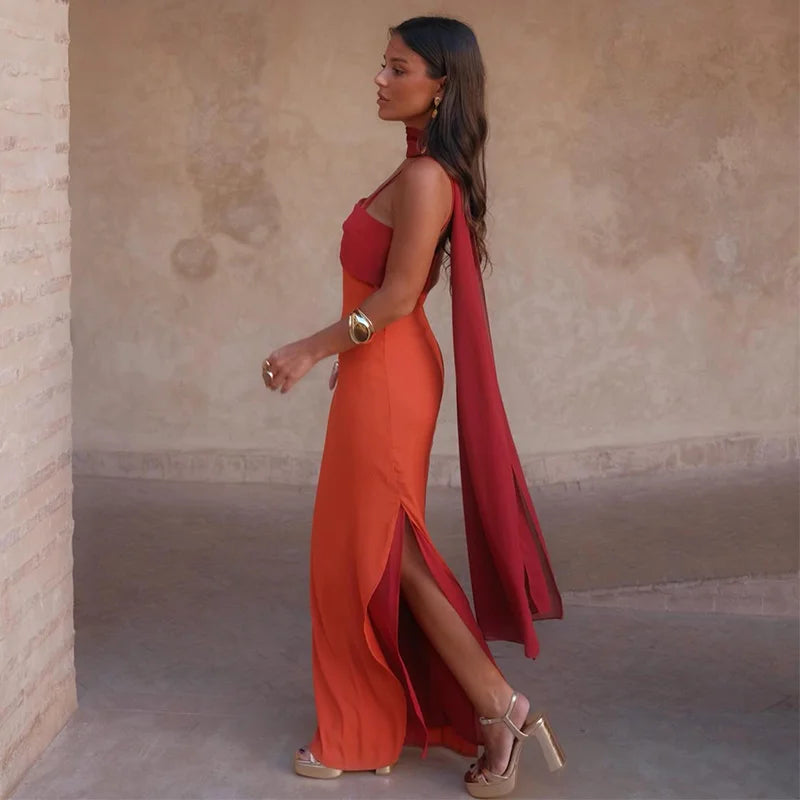 Robe Maxi Color Block — Fines Bretelles