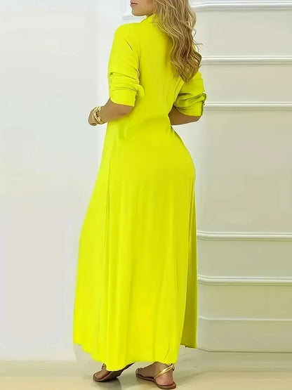 Robe-Chemise Longue — Fente Latérale
