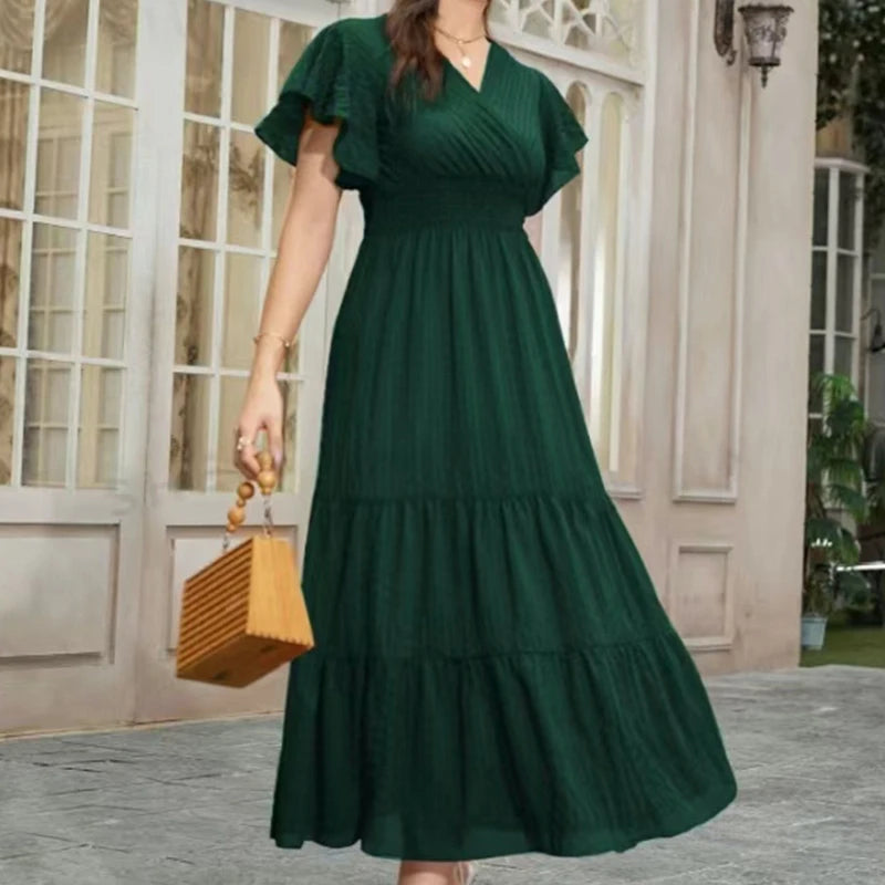 Robe Maxi Verte — À Volants