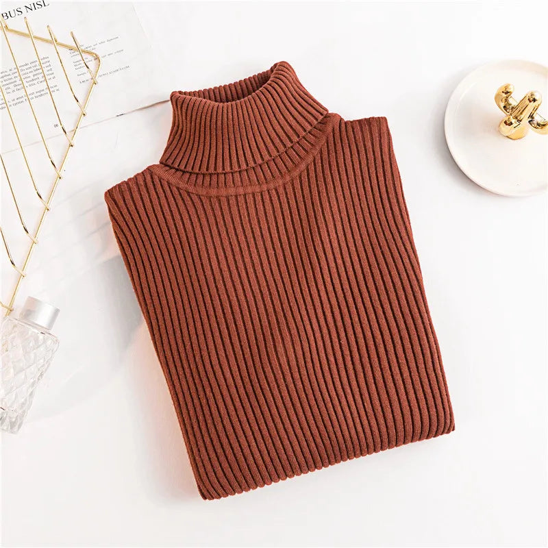 Pull Nora — Maille Côtelée à Col Roulé