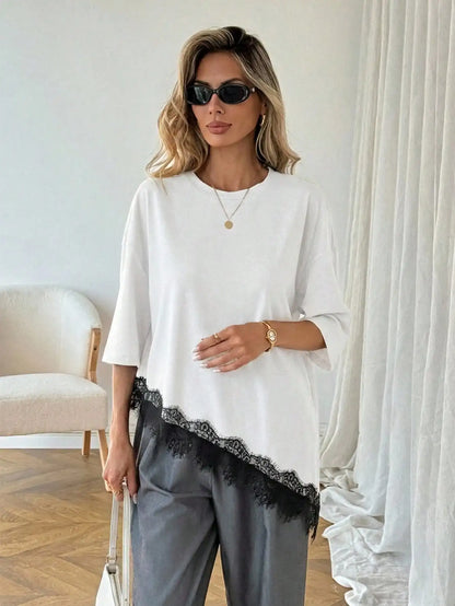 T-shirt Léonie — Léopard, Volants et Dentelle