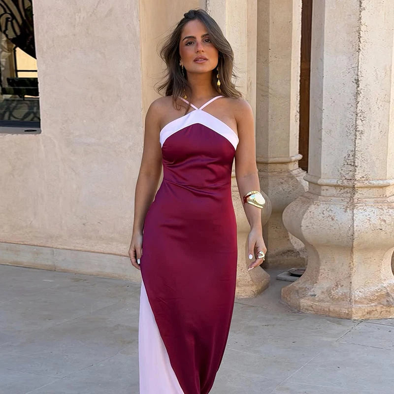 Robe Maxi Color Block — Fines Bretelles