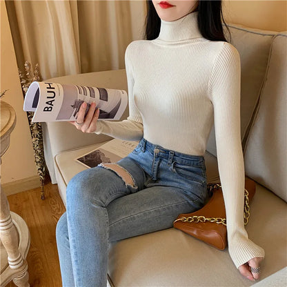Pull Nora — Maille Côtelée à Col Roulé
