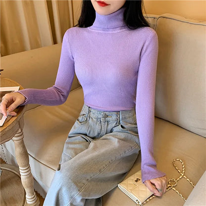 Pull Nora — Maille Côtelée à Col Roulé