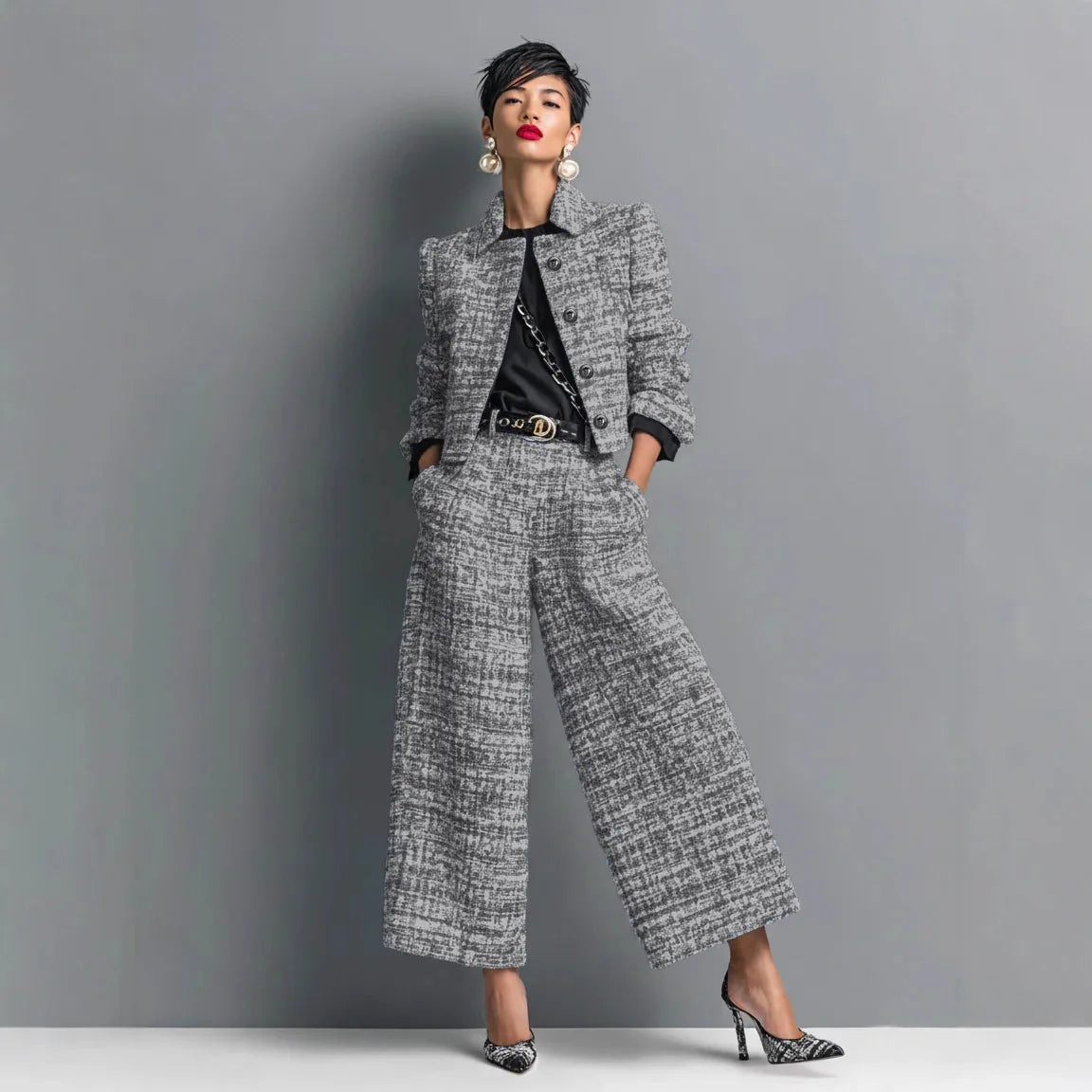 Ensemble Lucía — Veste Cintrée et Pantalon Large
