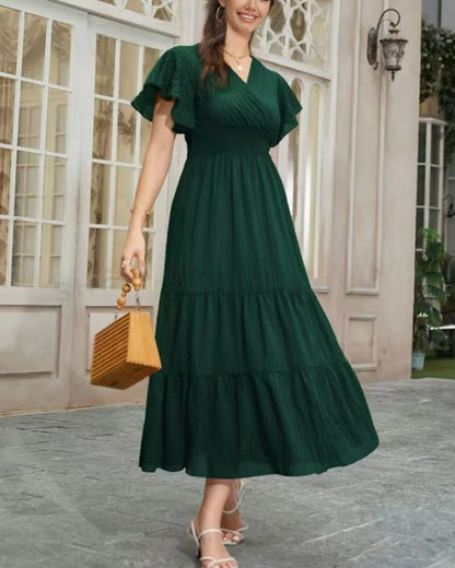 Robe Maxi Verte — À Volants