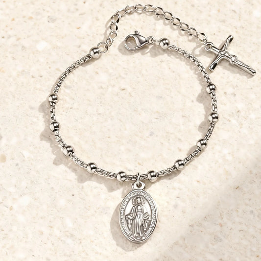 Bracelet Croix Foi — Acier Inoxydable