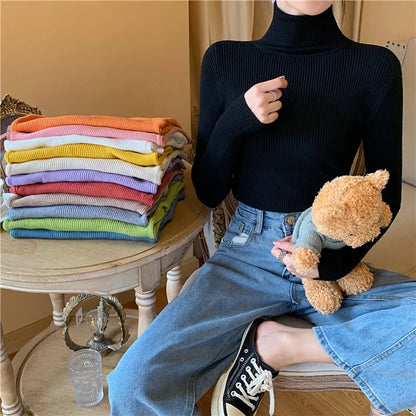 Pull Nora — Maille Côtelée à Col Roulé