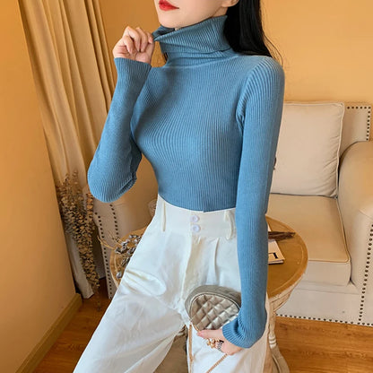 Pull Nora — Maille Côtelée à Col Roulé