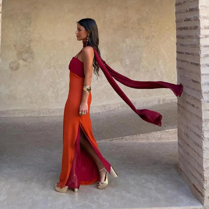 Robe Maxi Color Block — Fines Bretelles
