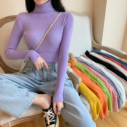 Pull Nora — Maille Côtelée à Col Roulé