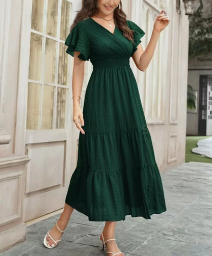 Robe Maxi Verte — À Volants