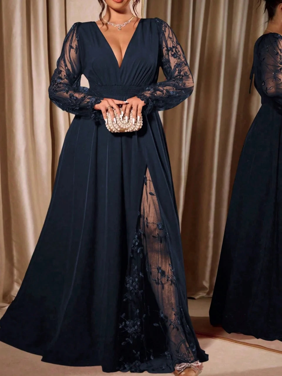 Robe Serena — Longue à Col V