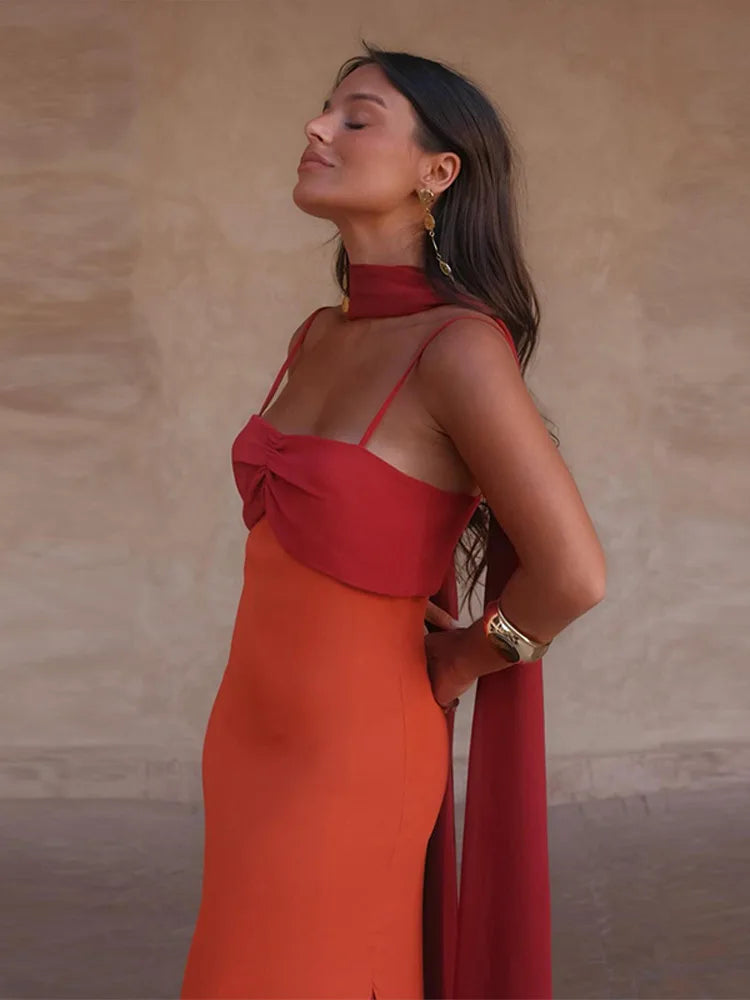 Robe Maxi Color Block — Fines Bretelles