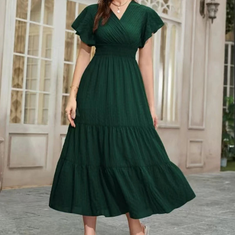 Robe Maxi Verte — À Volants