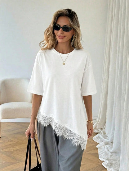 T-shirt Léonie — Léopard, Volants et Dentelle