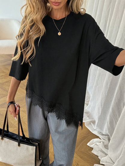 T-shirt Léonie — Léopard, Volants et Dentelle