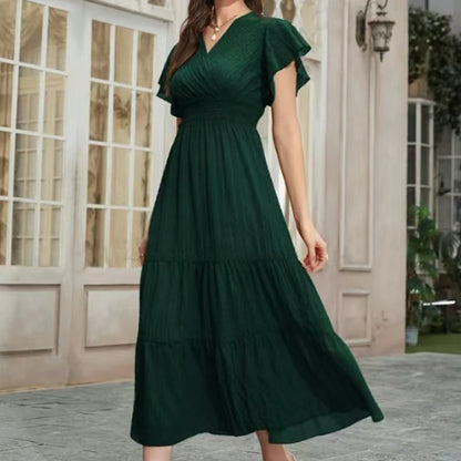 Robe Maxi Verte — À Volants