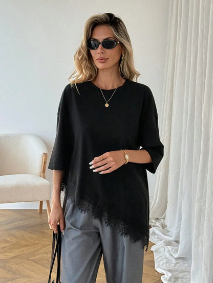 T-shirt Léonie — Léopard, Volants et Dentelle