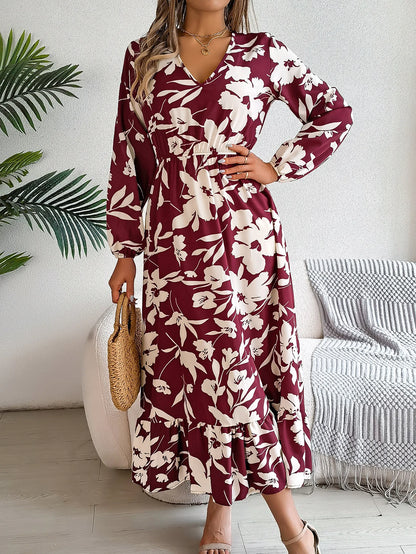 Robe Midi Fleurie — Froncée