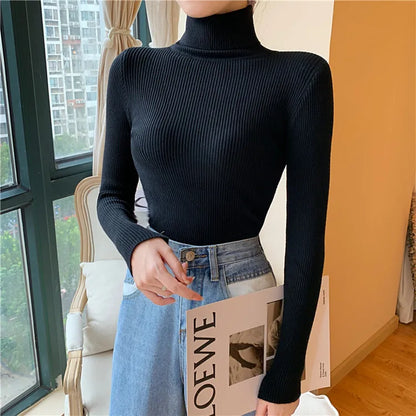 Pull Nora — Maille Côtelée à Col Roulé