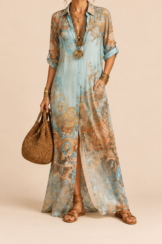 Robe-chemise Cielo imprimé boho